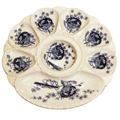 Antique Antiqu English Oyster Plate