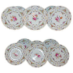 Antique Hand-Painted Porcelain Dining Plates