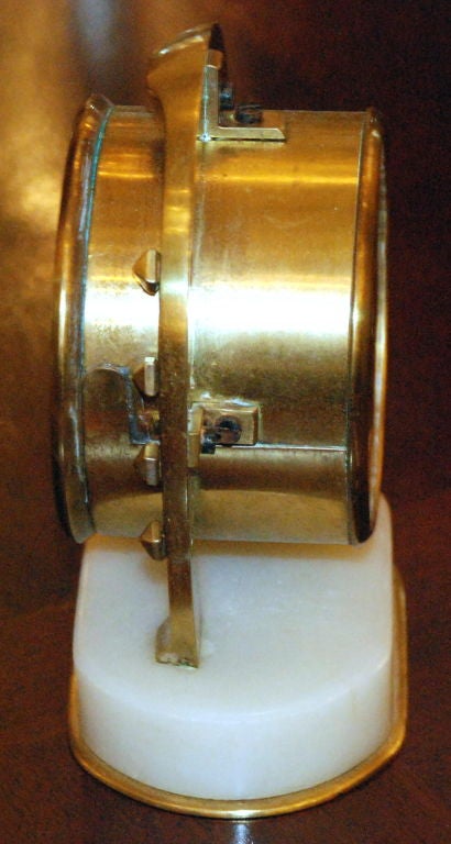 Antique English marble and bronze horseshoe clock.