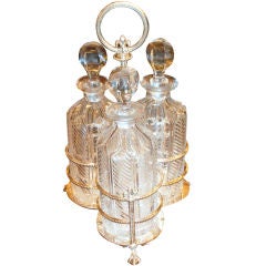Antique Crystal Bottles on Stand