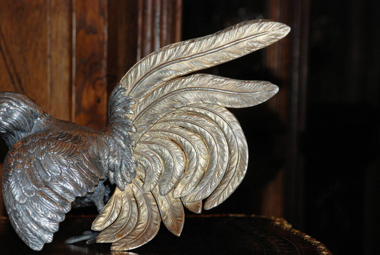 American Classical Antique Silver Roosters
