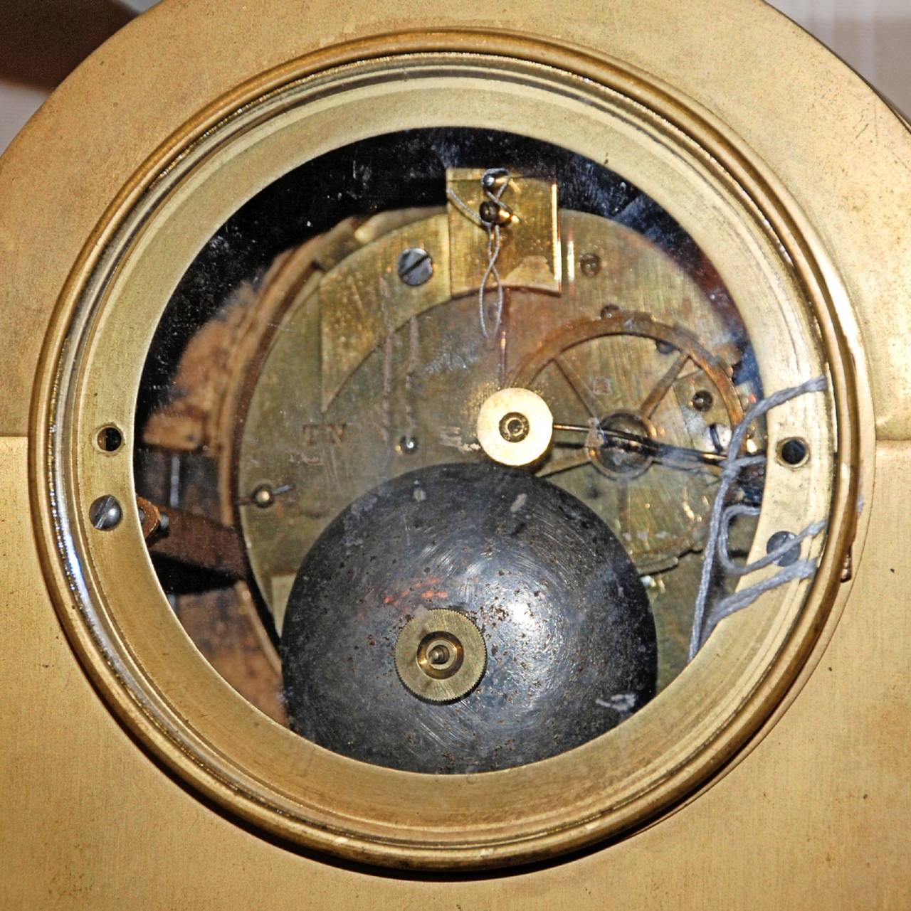 Antique French Empire Revival Bronze Gold Clock 3
