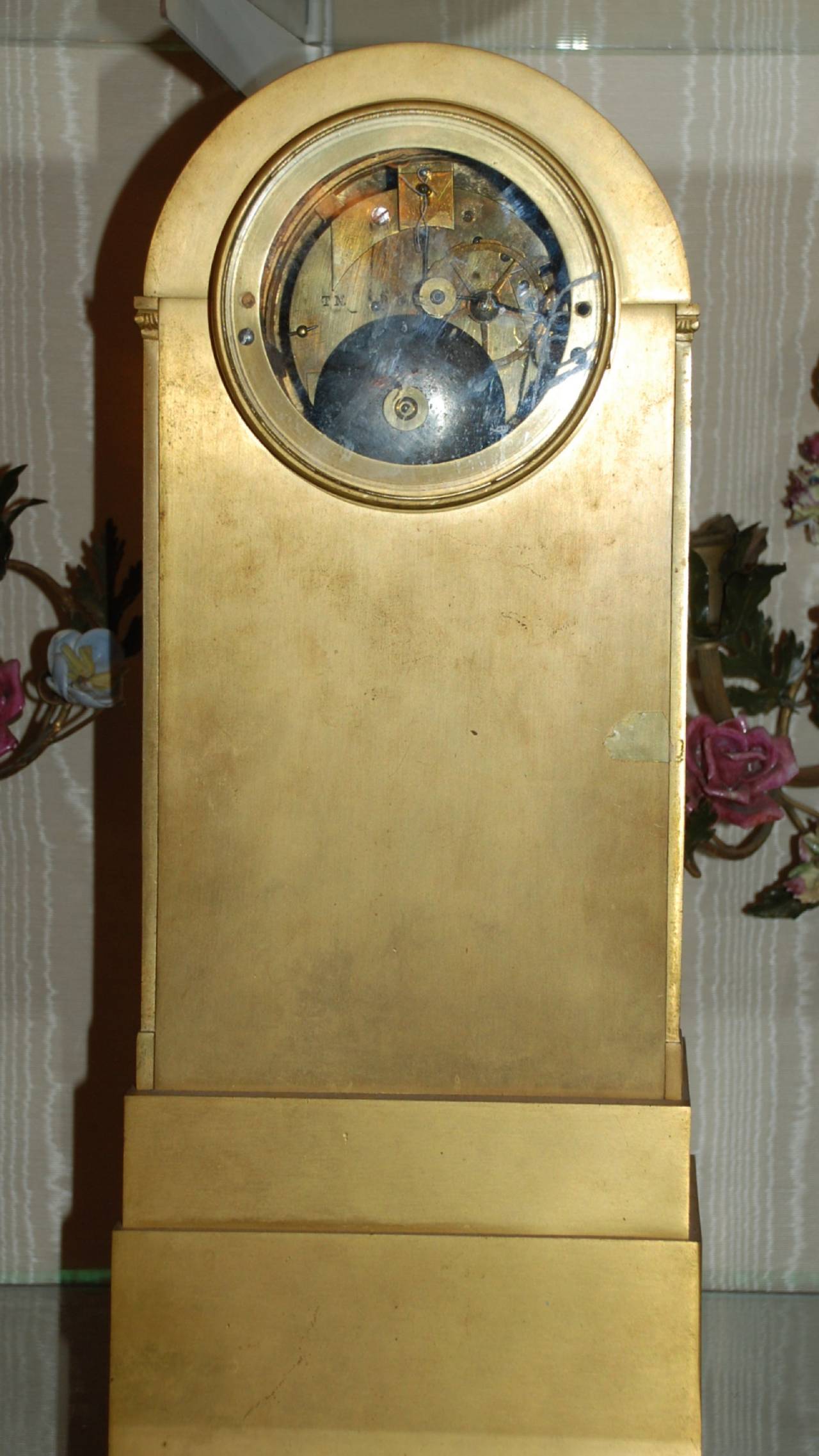 Antique French Empire Revival Bronze Gold Clock 4