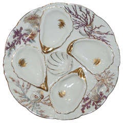 Antique Porcelain Oyster Plate