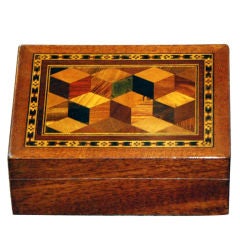 Antique Walnut Jewel Box