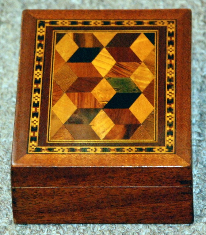 19th Century Antique Walnut Jewel Box