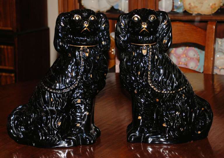 Antique JackField Pottery, King Charles Spaniels