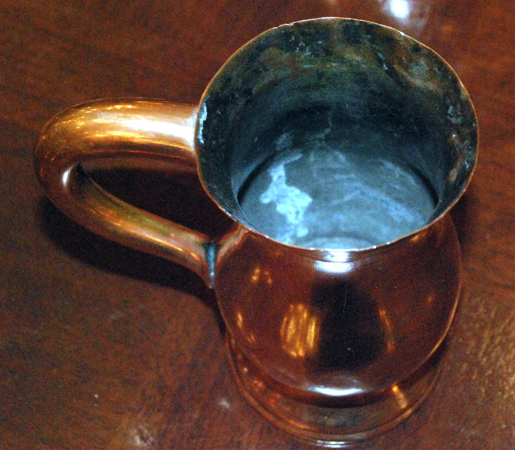 Set of Antique Copper Tankards In Excellent Condition In New Orleans, LA