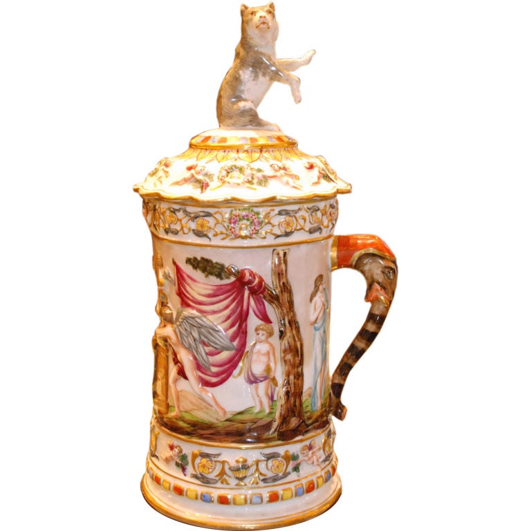Antique Capo di Monte Covered Stein