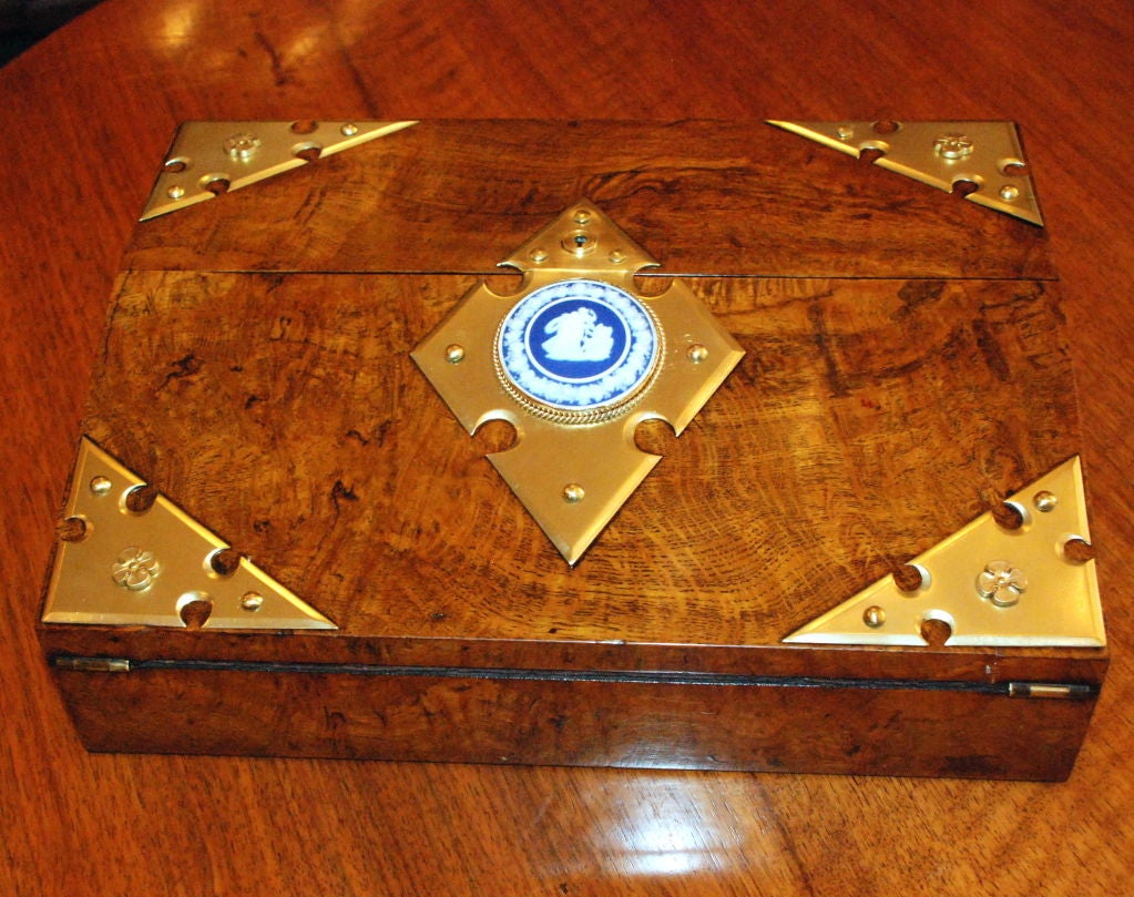 Antique English Lap Desk Wedgwood Mount