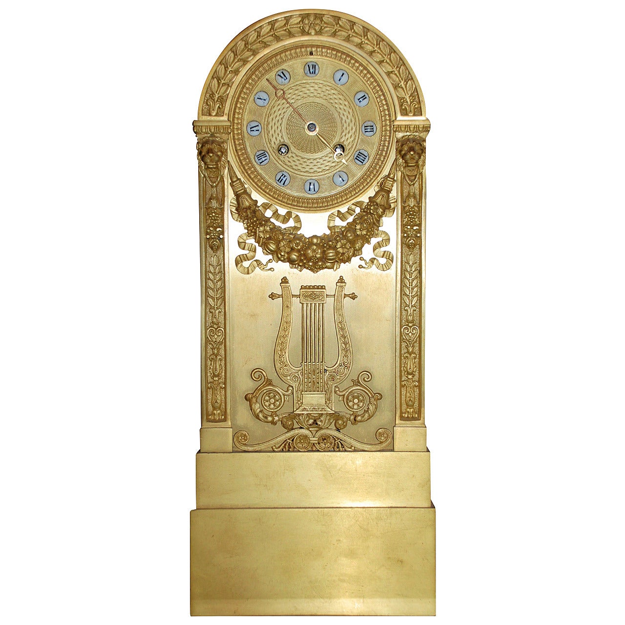 Antique French Empire Revival Bronze Gold Clock