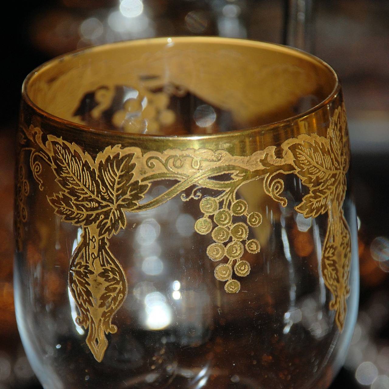 Gilt Antique Crystal Glasses