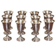 Set of 12 Silver Goblets