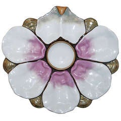 Antique Continental Porcelain Oyster Plate Antique Continental Porcelain Oyster Plate