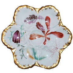 Antique French Limoges Oyster Plate