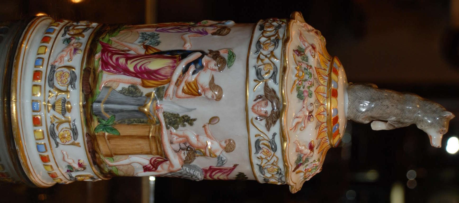 Italian Antique Mug and Cover, c.1890 For Sale