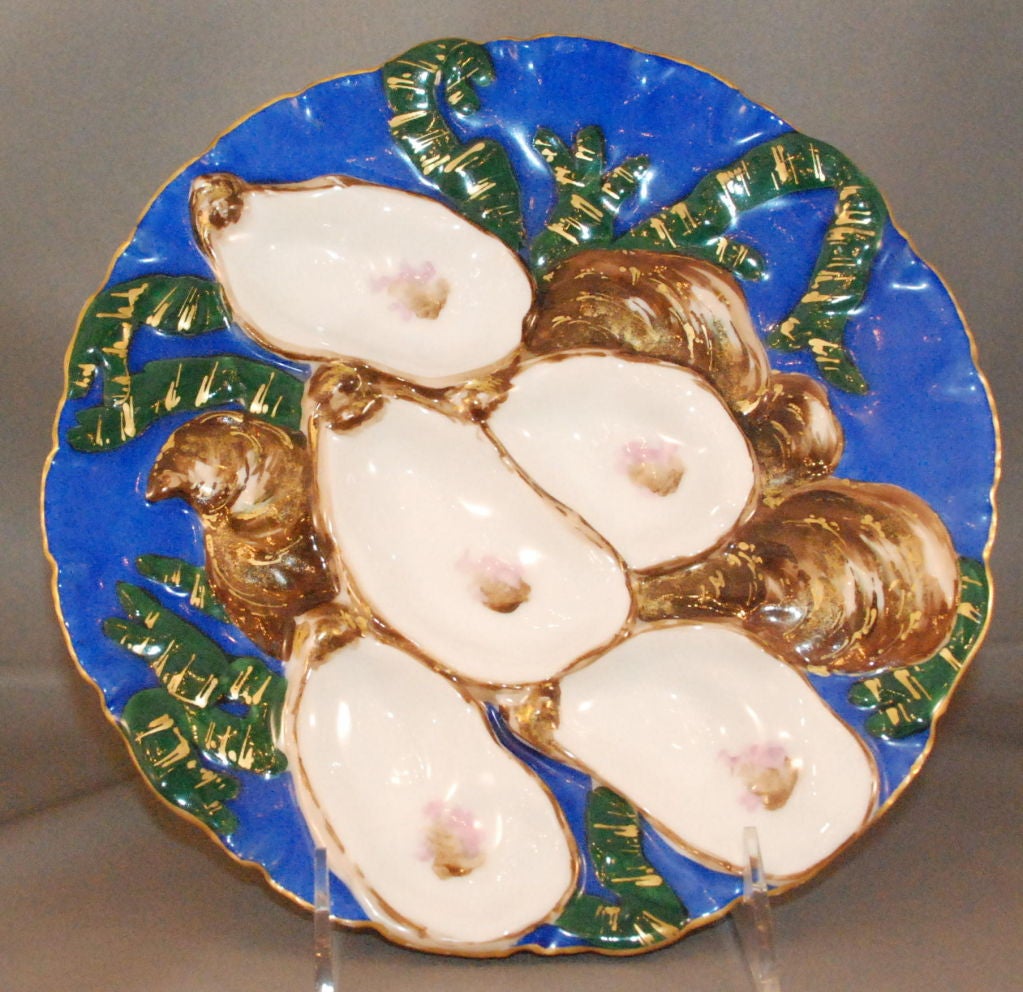 Antique Haviland Limoges Oyster Plate Turkey Pattern circa 1880