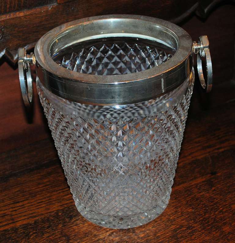 Art Deco cut crystal champagne ice bucket.