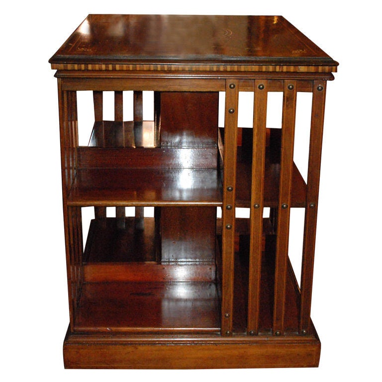 Antique English Mahogany Revolving Book Table at 1stDibs