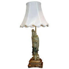 19th Century Soapstone Lamp