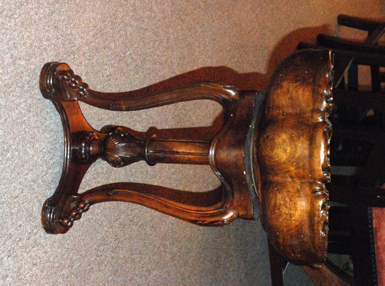 20th Century Antique Frnch Carved Walnut Piano Bench