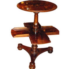 Antique Burled Black Walnut Book Table