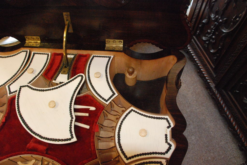 Rare Antique Victorian Games And Sewing Table 2