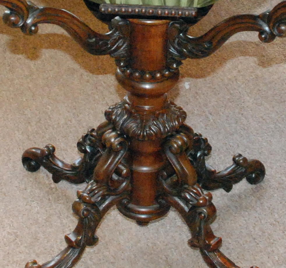 Rare Antique Victorian Games And Sewing Table 4
