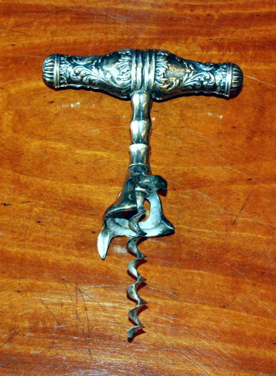 Antique American Sterling Silver Corkscrew