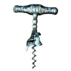 Antique American Sterling Silver Corkscrew