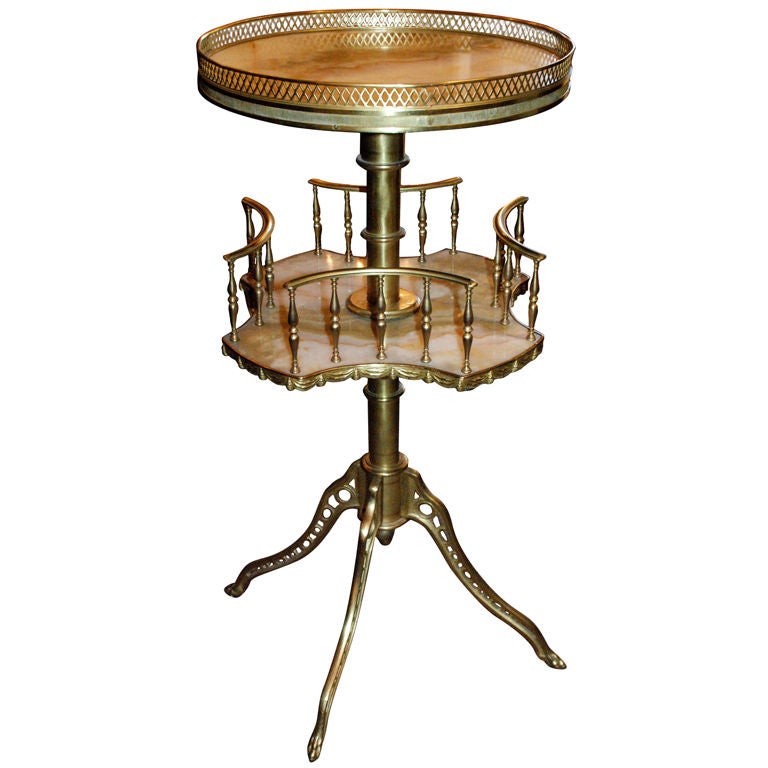 Antique French Revolving Book Table
