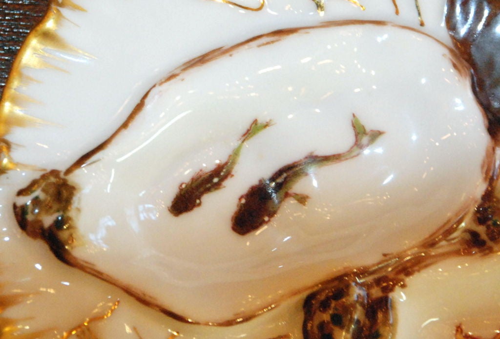 French Antique Limoge Oyster Plate