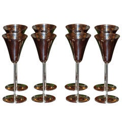 Antique American Sterling Silver Champagne Flutes