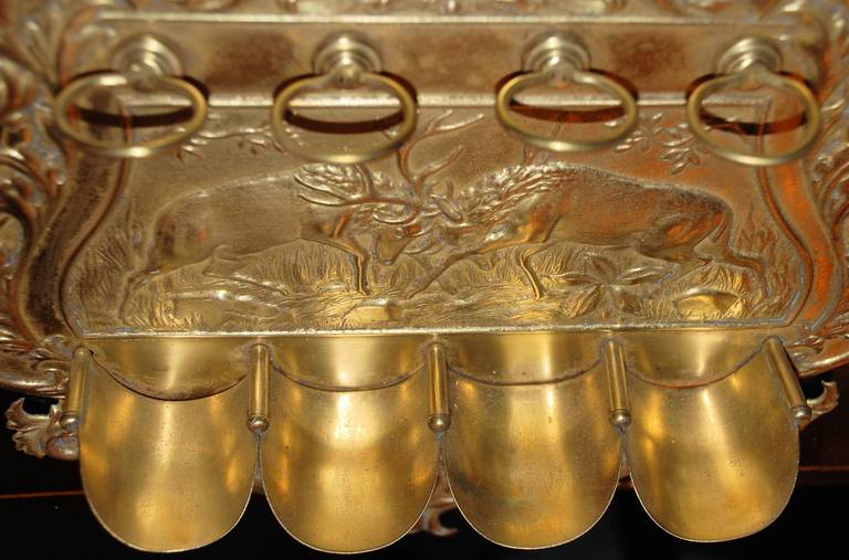 Antique English Victorian Brass Pipe Rack, 1880 In Excellent Condition In New Orleans, LA