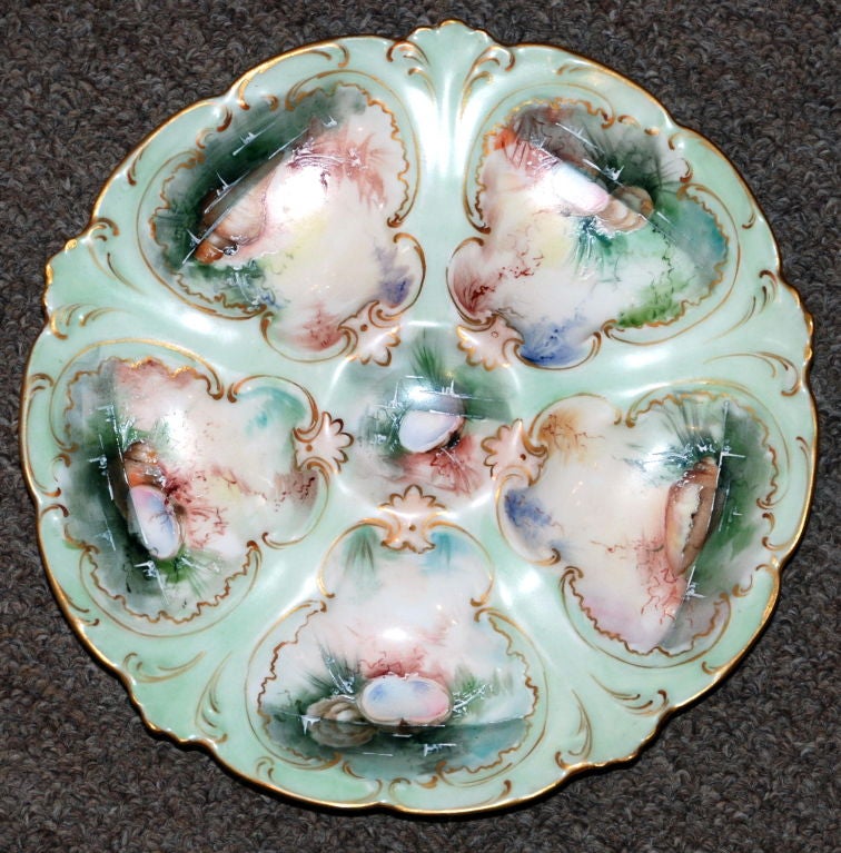 Antique French Porcelain Oyster Plate 7