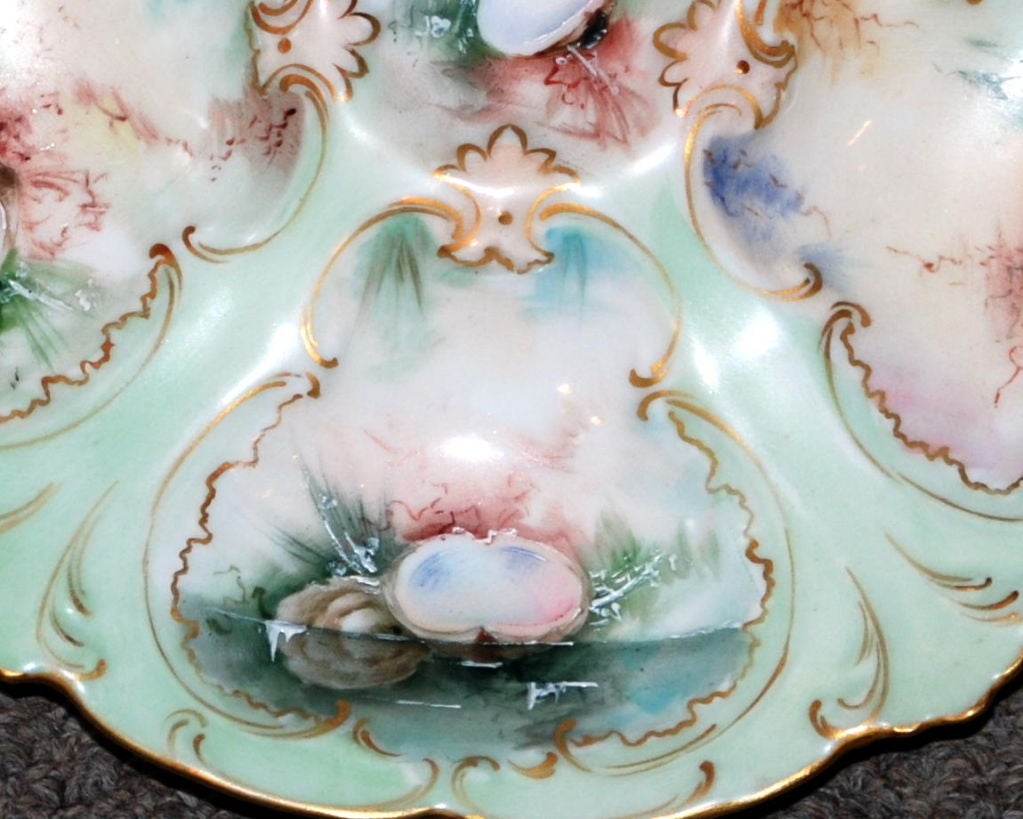 Antique French Porcelain Oyster Plate 1