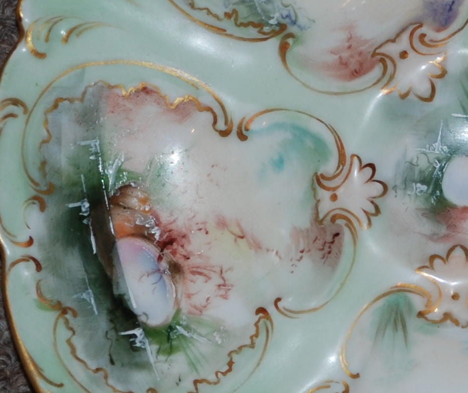 Antique French Porcelain Oyster Plate 4