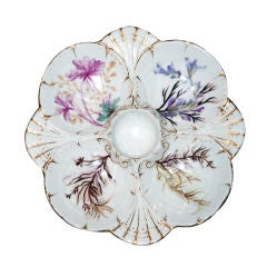 Antique Hand Painted Oyster Plate