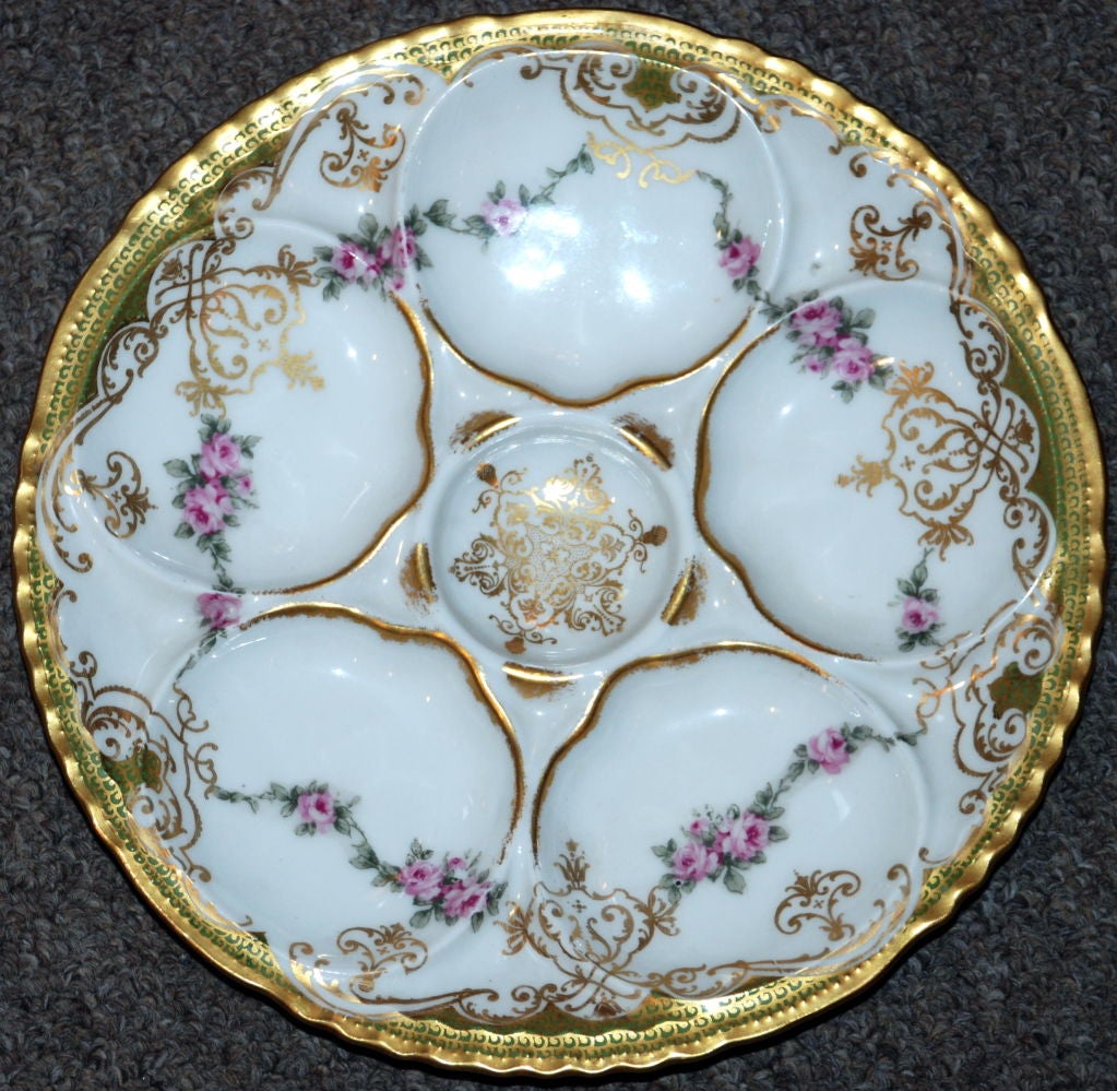 Antique French Porcelain Oyster Plate