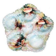 Antique French Porcelain Oyster Plate