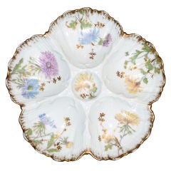 Antique French Porcelain Oyster Plate
