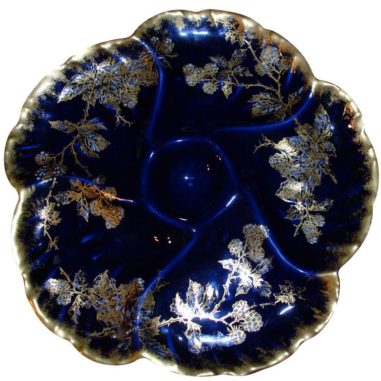 CH. Haviland Limoges Hand Painted Oyster Plate