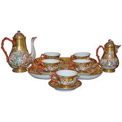 Antique French Capo Di Monte Coffee Set