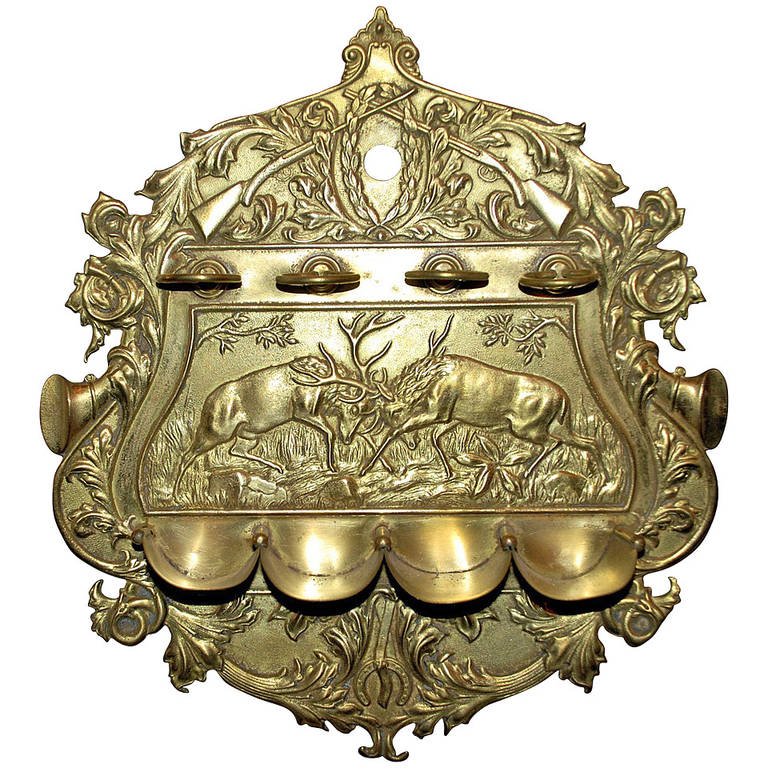 Antique English Victorian Brass Pipe Rack, 1880 For Sale at 1stdibs