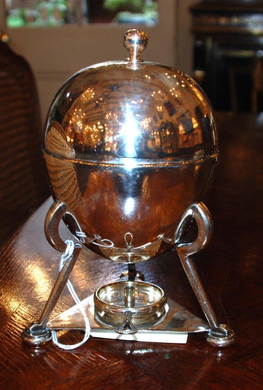 Antique English silver plated egg coddler