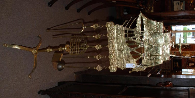 Brass Nautical Fire tool set