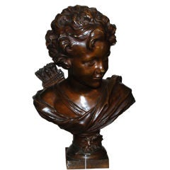 French Bronze Cupid Bust