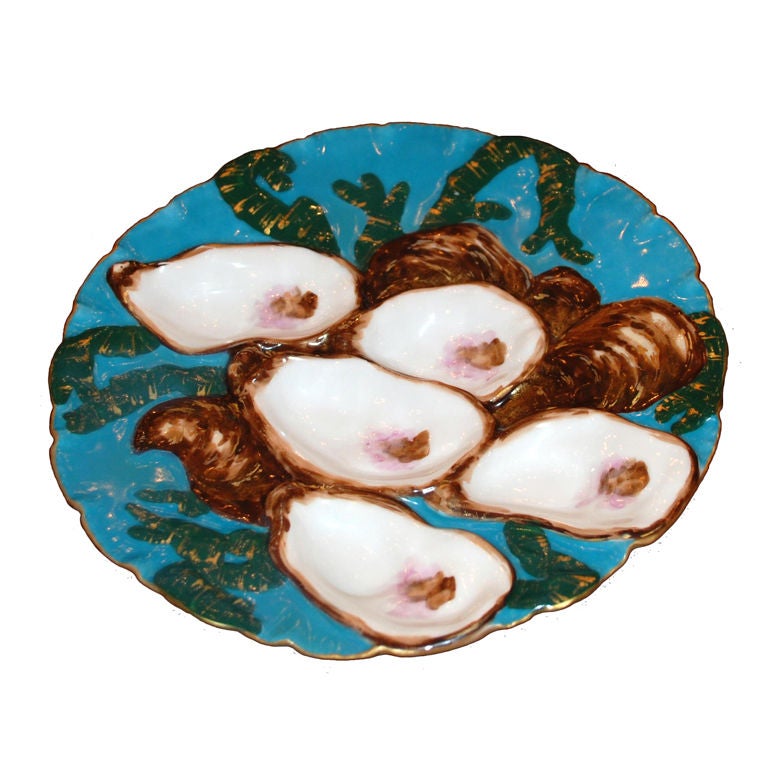 Antique Turkey Pattern Oyster Plate