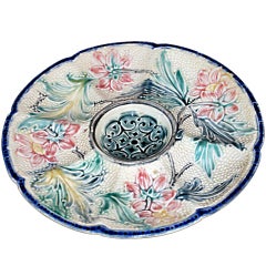 Antique Majolica Oyster Plate