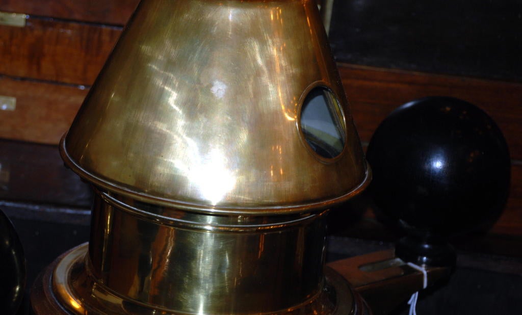Antique ships binnacle converted into lamp.